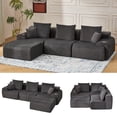 thumbnail image 1 of HOMREST 118" L-Shaped Modular Sectional Sofa for Living Room, Corduroy Upholstery Cloud Sofa with Movable Ottoman, Oversized Boneless Couch with Deep Seat No Assembly Required (Charcoal Blue), 1 of 7