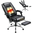 thumbnail image 1 of HOMREST 4-Point Massage Executive Office Chair with Footrest,Heated Reclining Chair with Lumbar Back Support,Ergonomic Desk Chair with Armrest, Computer Desk Chair for Home Office(Black), 1 of 19