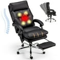 thumbnail image 1 of HOMREST Executive Office Chair, PU Leather Reclining Office Chair with USB and Massage, Heated Office Chair with Footrest, Ergonomic Chairs for Home Office, College Dorm, 1 of 9