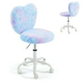 thumbnail image 1 of Vicluke Kids Desk Chair with Wheels Adorable Fluffy Girls Desk Chair with Heart-Shaped Backrest Design Adjustable Seat Height for Bedrooms & Study Rooms, Dreamy Blue, 1 of 8