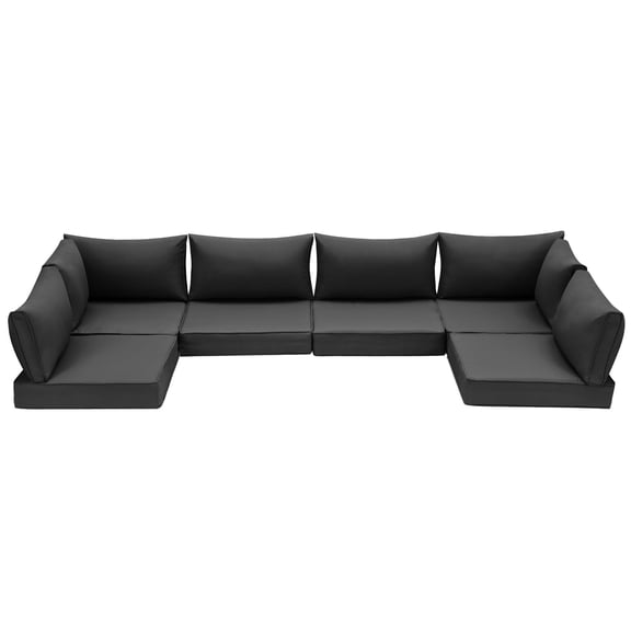 HOMREST 25.4 in x 25.4 in Outdoor Replacement Cushions,14-Count Black