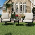 thumbnail image 1 of HOMREST Outdoor Swivel Rocker Patio Chairs with Coffee Table 3 PCS Bistro Set, 360 Degree Swivel Rocking Chair Patio Conversation Set with Thickened Cushions for Garden, Deck and Poolside, 1 of 9