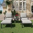 thumbnail image 1 of HOMREST Outdoor Swivel Rocker Patio Chairs with Ottomans and Coffee Table 5 PCS Bistro Set, 360 Degree Swivel Rocking Chair Patio Conversation Set with Thickened Cushion for Garden, Deck and Poolside, 1 of 9
