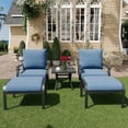 thumbnail image 1 of HOMREST Outdoor Swivel Rocker Patio Chairs with Ottomans and Coffee Table 5 PCS Bistro Set, 360 Degree Swivel Rocking Chair Patio Conversation Set with Thickened Cushion for Garden, Deck and Poolside, 1 of 9