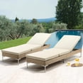 thumbnail image 1 of HOMREST Rattan Patio Chaise Lounge Chair Set of 2 for Outside, Outdoor Pool Lounge Chair, Reclining Wicker Lounge Chair Set with Adjustable Backrest, Cushions for Poolside Porch Garden and Backyard, 1 of 8