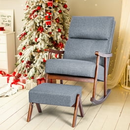 Robyn Rocker Recliner Chair: Upholstered with White Trim Detail – RealRooms