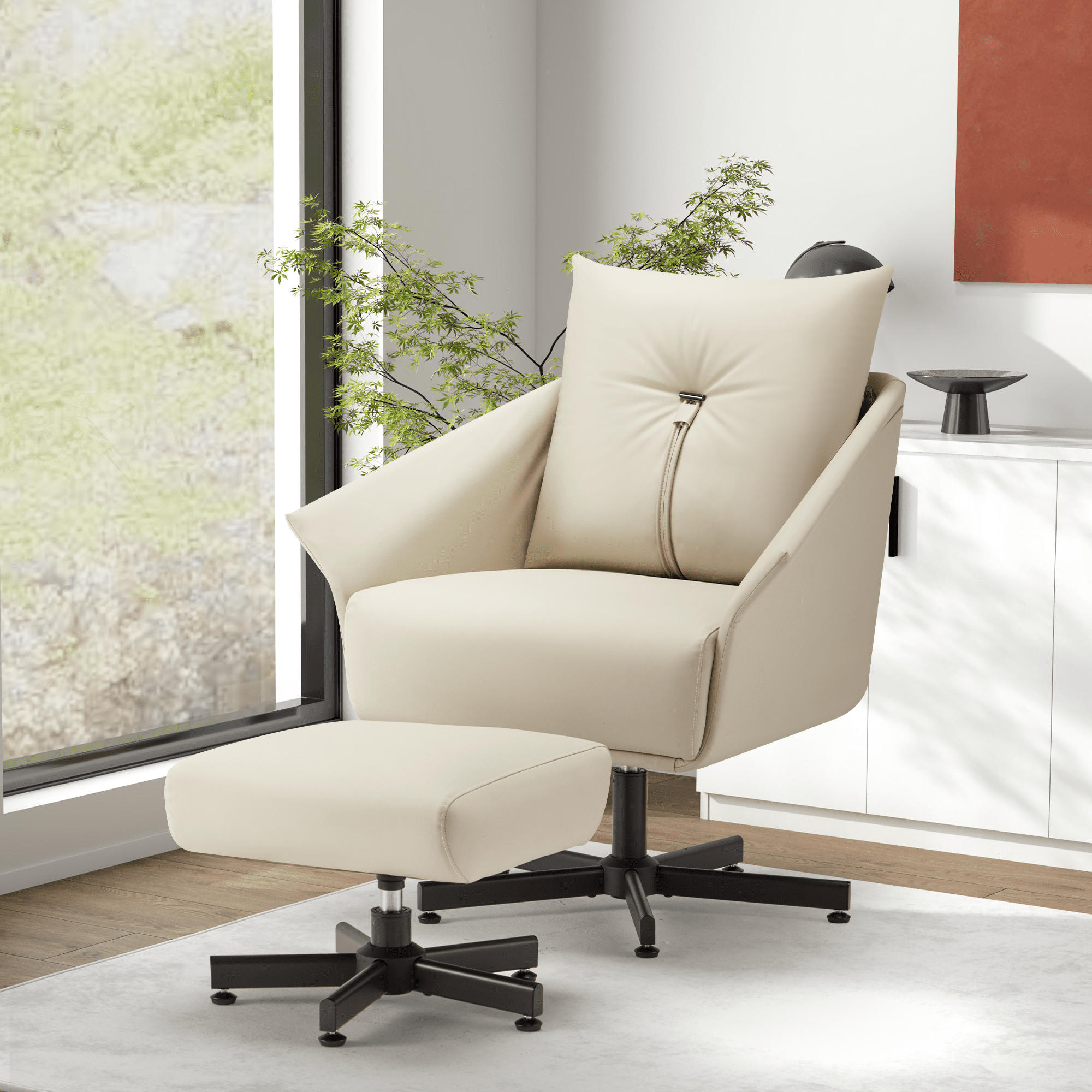 HOMREST Swivel Accent Chair Home Modern Office Chair Sturdy Desk Chair