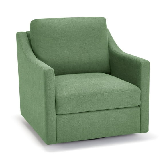 HOMREST Swivel Accent Chair,Linen Fabric Armchair Modern Chairs w/Removable Cover for Reception Living Room,Green