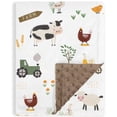 thumbnail image 1 of Baby Blanket for Boys Soft Lightweight Minky Blanket with Double Layer Dotted Backing for Infant Toddler Nursery Crib with Cute Farm Animals Design 30 x 40 Inch, 1 of 8