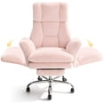 thumbnail image 1 of Big and Tall Office Chair, Cloud Plush Swivel Desk Chair with 6-Level Adjustable Armrests, Home Ergonomic Executive Office Chair for Work, Gaming, Pink, 1 of 10