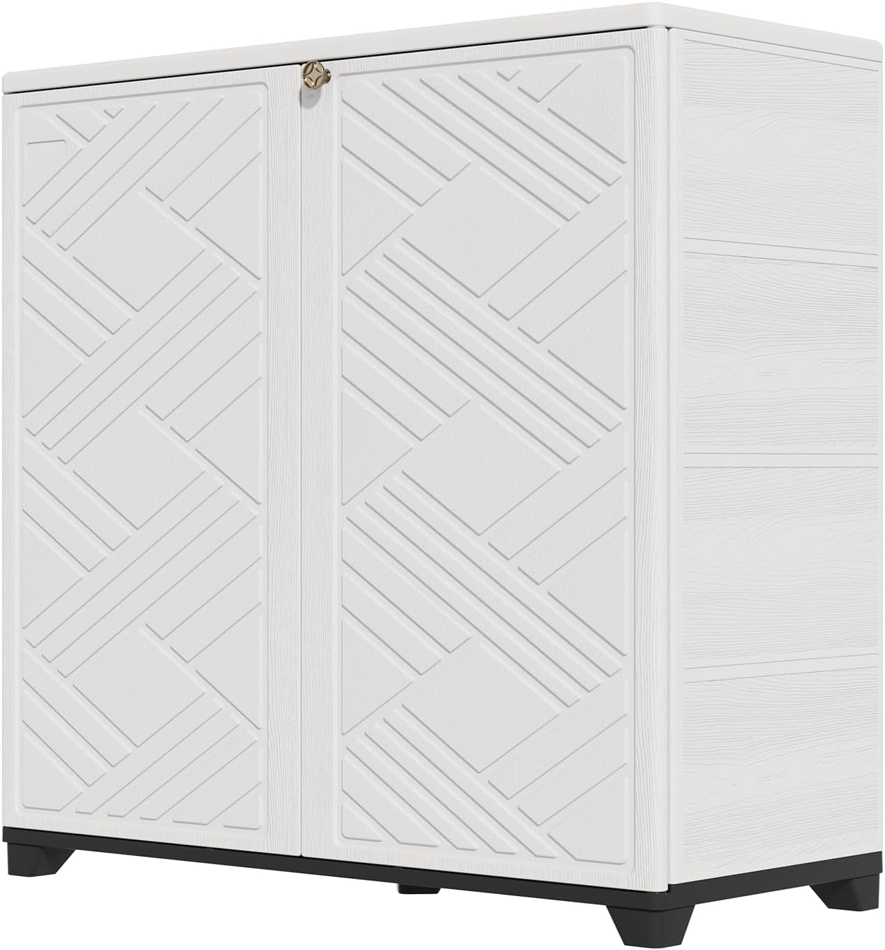 HOMSPARK Indoor Outdoor Storage Cabinet With Doors And 1 Shelf 34 x15 homspark-indoor-outdoor-storage-cabinet-with-doors-and-1-shelf-34-x15