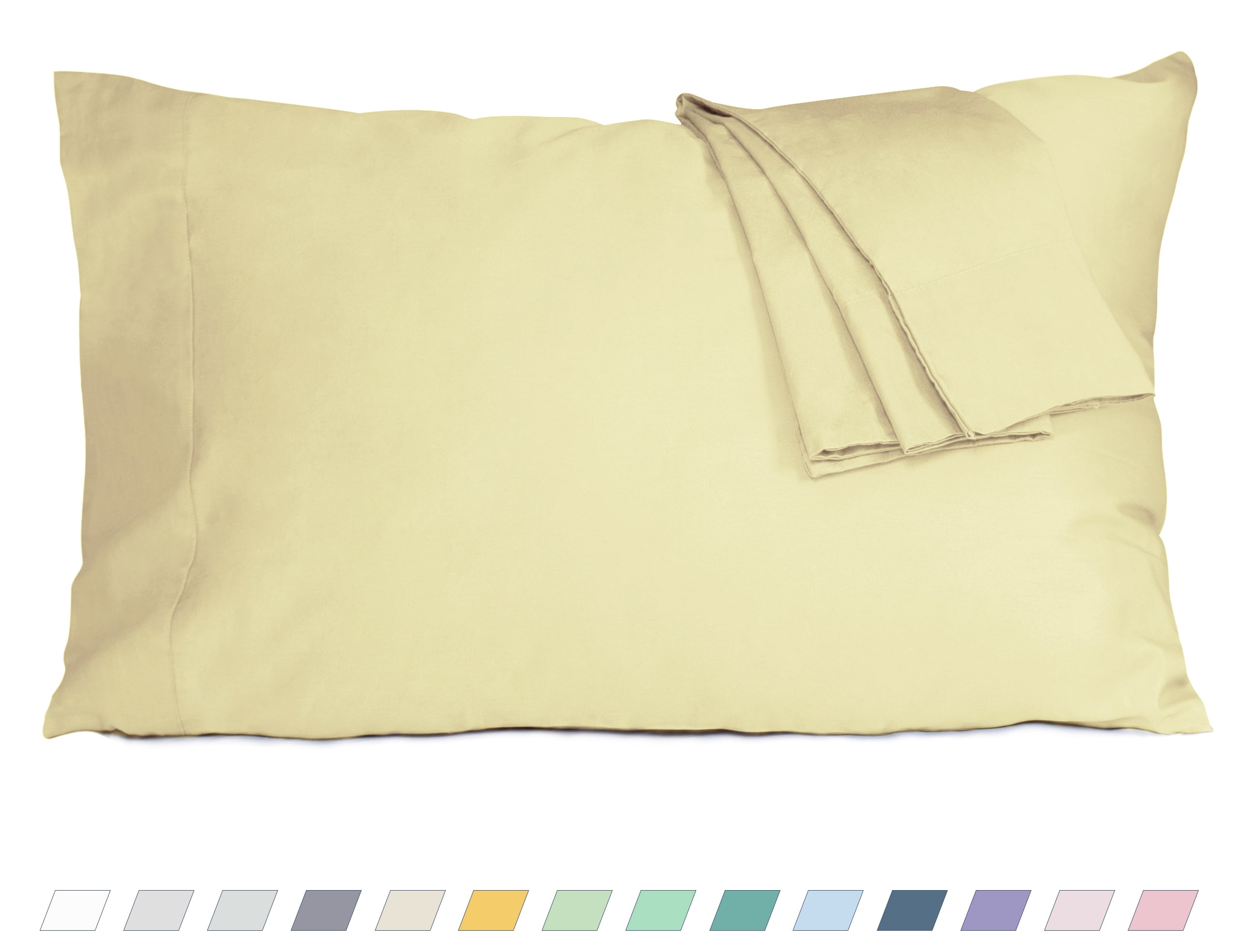 HOMTEC 100 Cotton Percale Weave 200TC, Standard/Queen Pillowcases Set