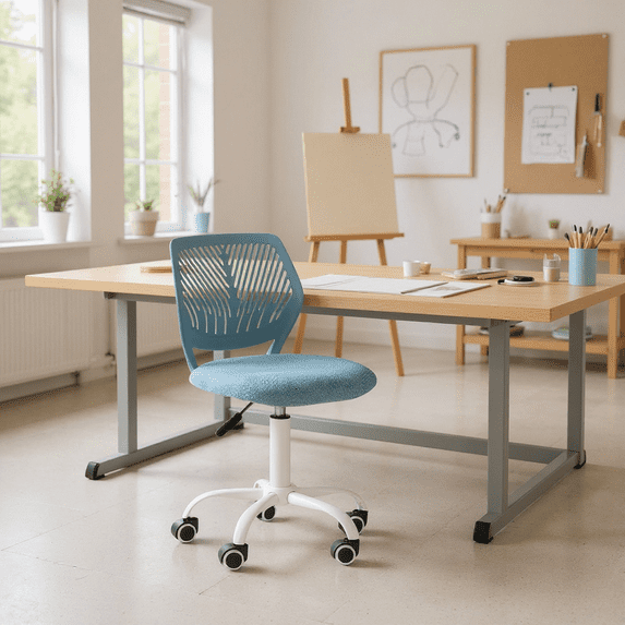 Homy Casa Drafting Stool Ergonomic Adjustable Office Chair with Swivel Casters and Breathable Backrest for Art Studios Design Rooms and Home Offices