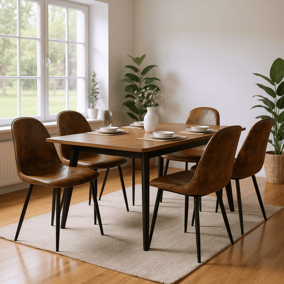 Homy Casa Set of 4 Modern Dining Chairs Upholstered Side Chairs with Ergonomic Curved Back and Durable Metal Legs for Family Gathering Dining Room Kitchen and Apartment