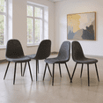 thumbnail image 1 of Homy Casa Set of 4 Modern Accent Chairs Upholstered Side Chairs with Ergonomic Curved Back and Sturdy Metal Legs for Art Gallery Exhibition Hall and Waiting Area, 1 of 6