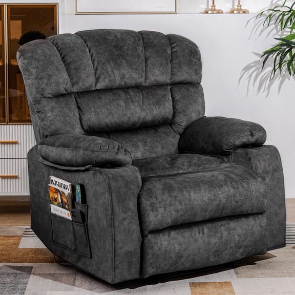 HOMYEDAMIC 23.6" Wide Recliner Chair Modern Ergonomic Single Sofa Recliners on Clearance 2 Cup Holders & Side Pocket Foam Filling Living Room Lounge
