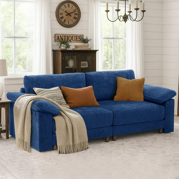 HOMYEDAMIC Oversized Chenille Sectional Sofa with Ottoman, U Shaped Deep Seat Modular Couch, DIY Combination Modern Sectional for Living Room