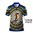 thumbnail image 1 of HOMYGIFTS Custom Face Men’s Golf Polo Shirt – Personalized Stained Glass Mandala Design, Unique Gift for Golfers & Special Occasions, 1 of 10