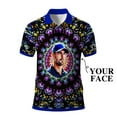 thumbnail image 1 of HOMYGIFTS Custom Face Men’s Golf Polo Shirt – Personalized Stained Glass Mandala Design, Unique Gift for Golfers & Special Occasions, 1 of 9