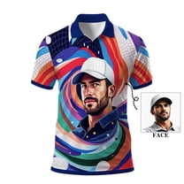 HOMYGIFTS Men’s Golf Polo Shirt – Custom Golfer Art Design with Colorful Mosaic Pattern