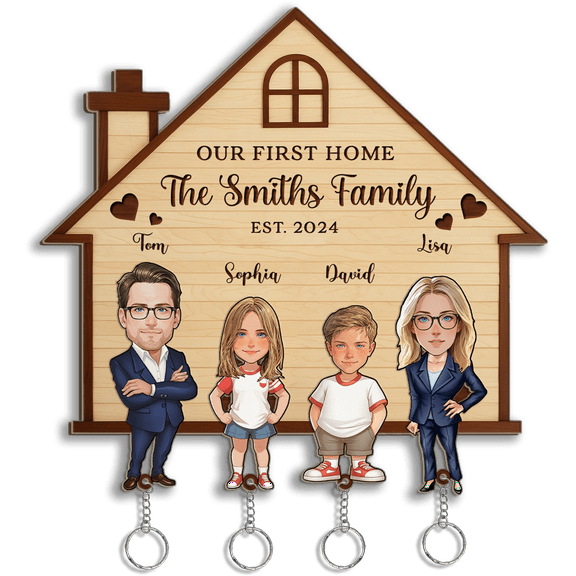 HOMYGIFTS Personalized Keychain – Custom Engraved Wooden Gift for Men & Women