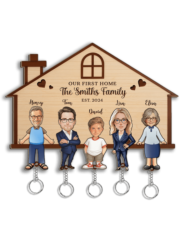 Personalized Keychain – Custom Engraved Wooden Gift for Men & Women