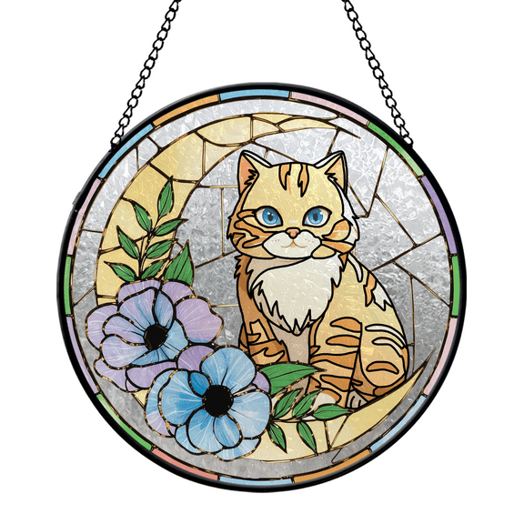 HOMYGIFTS Personalized Pet Stained Glass Suncatcher – Custom Dog or Cat Window Decor