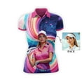 thumbnail image 1 of HOMYGIFTS Women’s Artistic Golf Polo Shirt – Vibrant Mosaic Golfer Design, 1 of 8