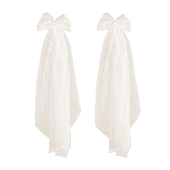 HOMYL 1 Pair Wedding Shoulder Veils Dresses Accessories Party Decor Short Bridal Veils Beige White