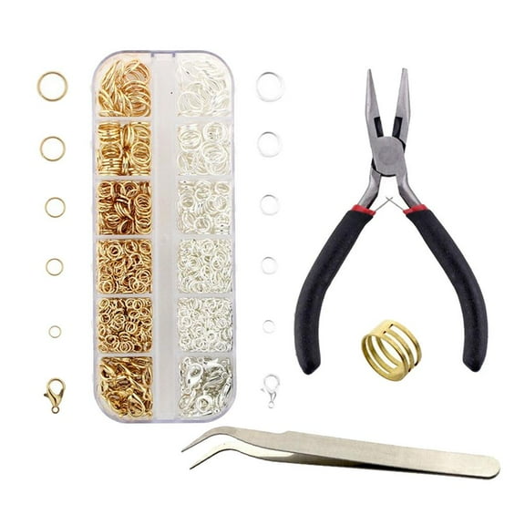 HOMYL 1 Set Jewelry Making Kit Jewelry Repair Kit Jewelry Connecting Rings Starter Kit Gold Silver