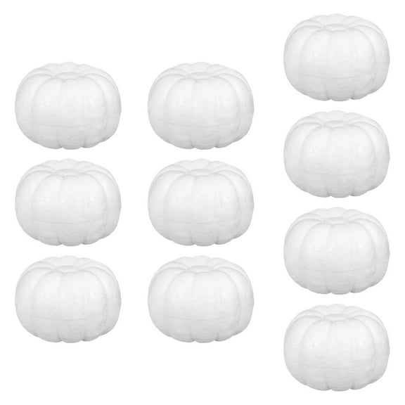 HOMYL 10 Pieces Foam Pumpkins Decorative DIY Crafts for Halloween Autumn Christmas 9.5cm