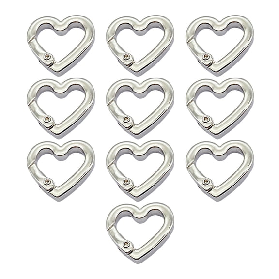 HOMYL 10 Pieces Spring Gate Rings 0.75inch Carabiner Round Snap Clasps DIY Accessories silver