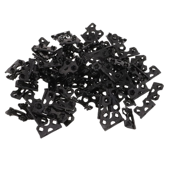 HOMYL 100 Pieces Black Metal Frame Hinges Back Board Support Stand Hinges for Picture