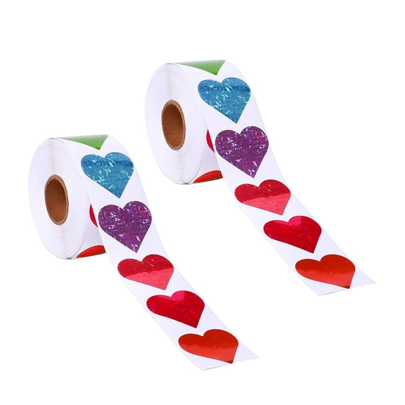 HOMYL 1000Pieces Heart Shaped Stickers Colorful Seal Labels for Wedding Gift Decal