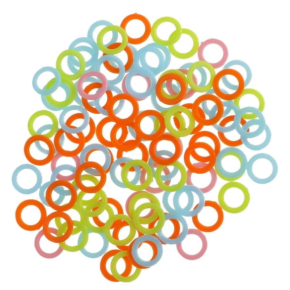 HOMYL 100pcs Plastic DIY Crochet Ring Circle Hook Tool for Handbag Car Seat 1.2cm