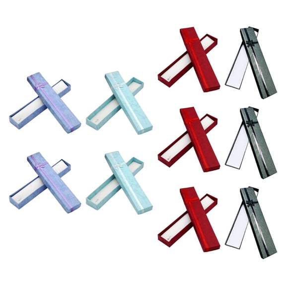 HOMYL 10Pcs Luxury Long Rectangular Gift Boxes Paper Jewellery Necklace Bracelet Box