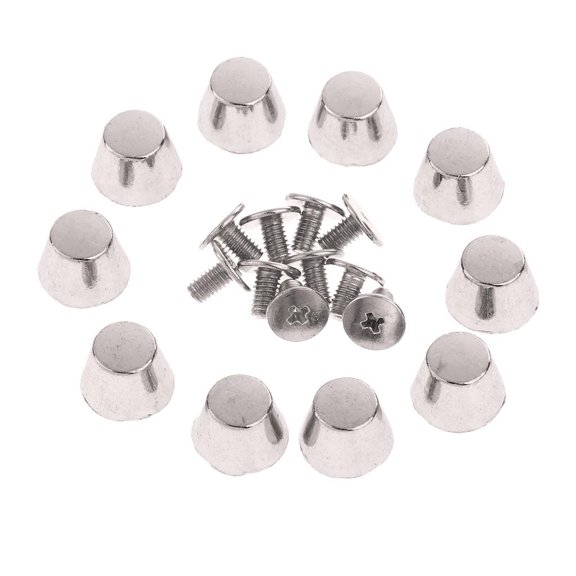 HOMYL 10x Metal Bucket Shape Rivets Punk Studs Spikes for Leather Bag 10mm Silver
