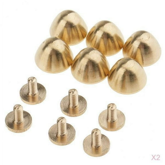 HOMYL 12 Pieces Brass Cone Stud Earrings Rivets Press Pins DIY Leather Craft 12x9 Mm