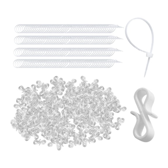 HOMYL 120 Pieces Hanging Hooks S Clips Hooks S Shaped Clips with Zip Ties White