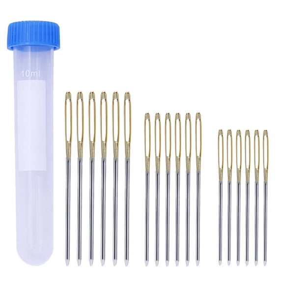 HOMYL 18 Sewing Needle Set Big Eyes Blunt Pointed Sewing Needles Darning Needles Hand