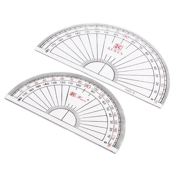 HOMYL 180 Degree Percentage Protractor, Multi Purpose Angle Measure, 2Pcs in Sold
