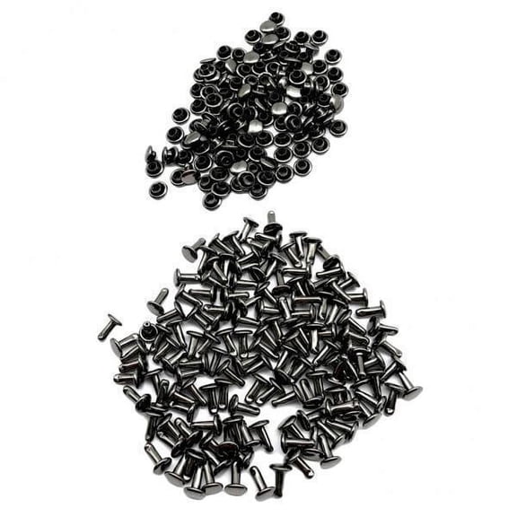 HOMYL 2-4pack 100 Sets Double Caps Studs Rivets for Bags Shoes Leather 6x10mm Grey 2 Pcs