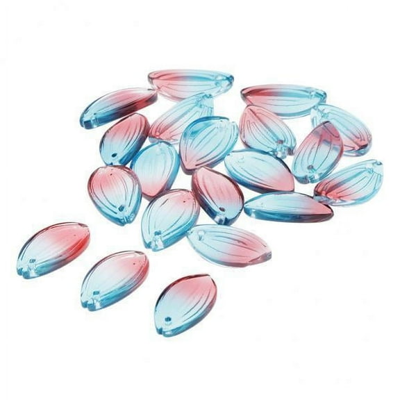 HOMYL 2-4pack 20x Petals Glass Beads Loose Spacer Bead for DIY Jewelry Making Blue Red 3 Pcs