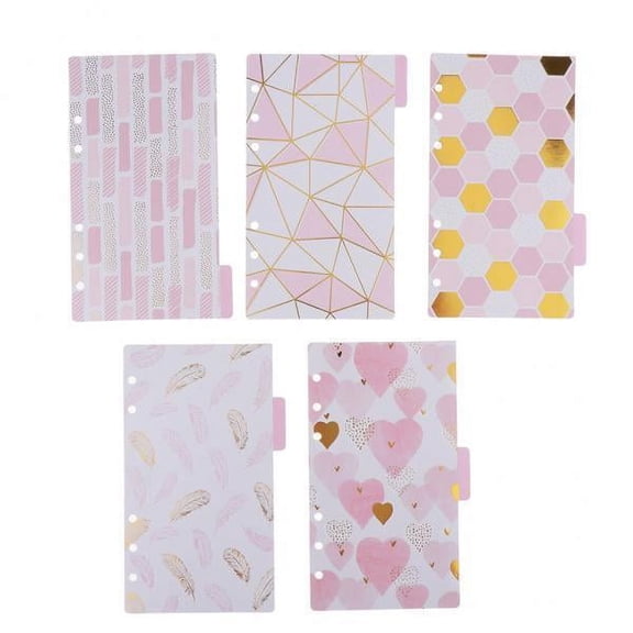 HOMYL 2-4pack Gold Stamping Index Dividers Paper Insert Planner Divider for A6 2 Pcs