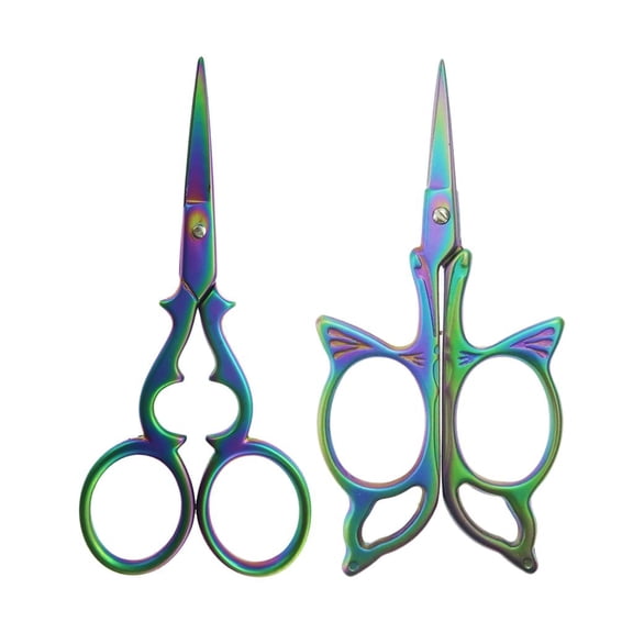 HOMYL 2 Pieces European Stainless Steel Vintage Butterfly / Pumpkin DIY Scissor