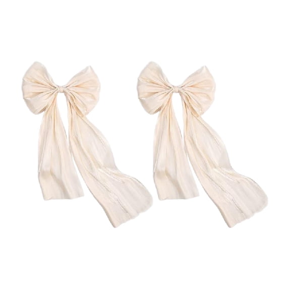 HOMYL 2 Pieces Satin Ribbons Bows Making Ribbons Elegant Supplies Wide Crafts Projects Champagne