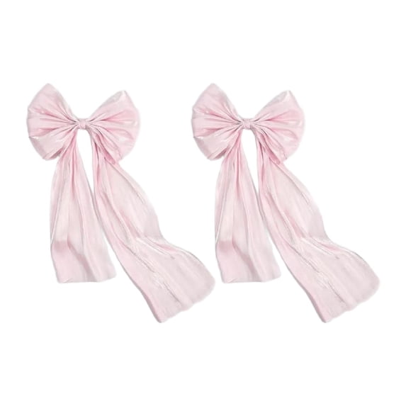 HOMYL 2 Pieces Satin Ribbons Bows Making Ribbons Elegant Supplies Wide Crafts Projects Light Pink
