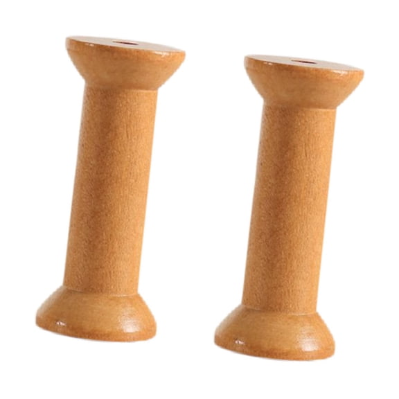 HOMYL 2 Pieces Wooden Empty Spools 3.1 Inch for Embroidery Sewing Machines Wire Thread A