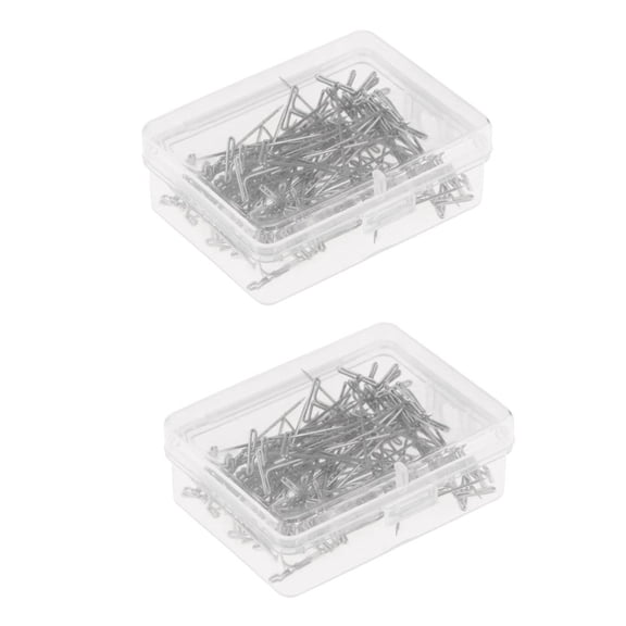 HOMYL 200 Pack Wig T-Pins 1.4 Inch with Plastic Box for Tailors, Jewelry Display, Display Cases, Blocking Knitted Projects, Modelling, Crafts