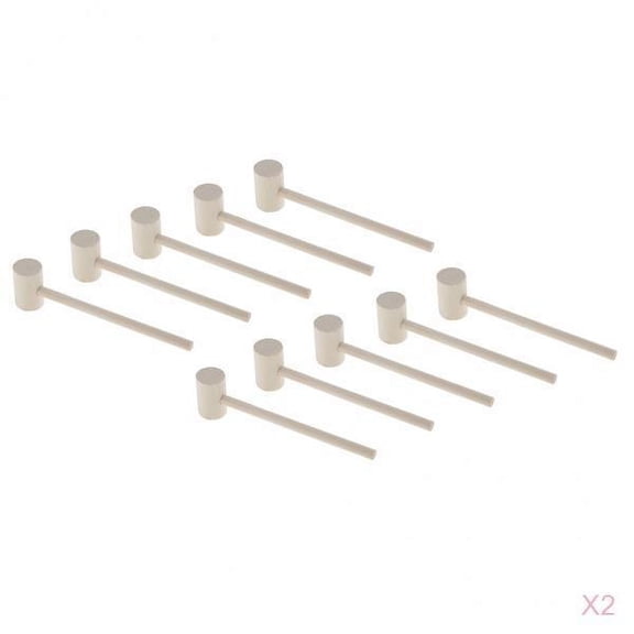 HOMYL 20Pieces Leather Wooden Hammer Pounding Wooden Handle Shellfish Mallet Gavel